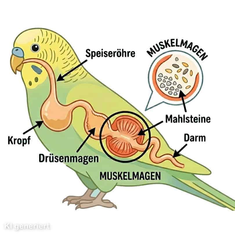 Muskelmagen beim Wellensittich