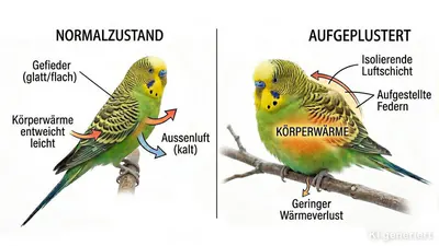 Wärmeregulierung über das Gefieder